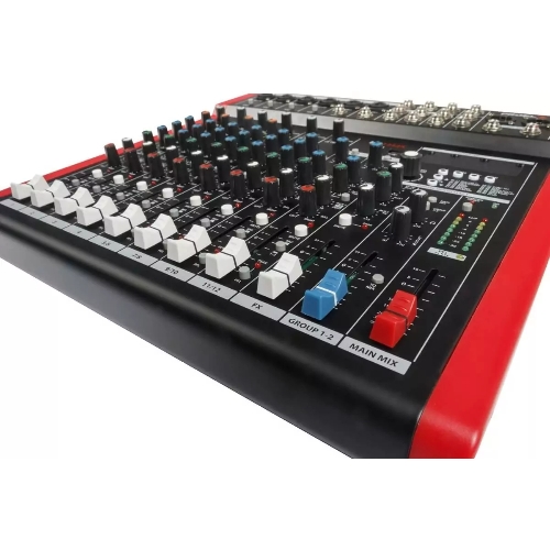 Микшерный пульт PROEL [MQ1222X] 12-ти канальный, 24 бит/48 кГц DSP, Bluetooth, медиа-плеер, 4x Combo XLR мик./лин. входа, 2x XLR+1/4" TRS (L/R) стерео мик./лин. входа, 2x XLR+1/4" TRS Main вых., 2x2 USB аудио интерфейс, 2x USB-A порта
