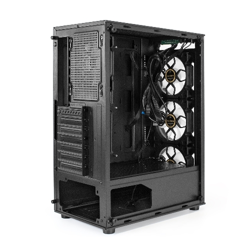 Компьютерный корпус Miditower ExeGate i3 BASE-EVO800 (ATX, БП EVO800RGb с вент. 12 см, с окном, 1хUSB+1хUSB 3.0, аудио, 4 вент. 12см с RGb подсветкой)