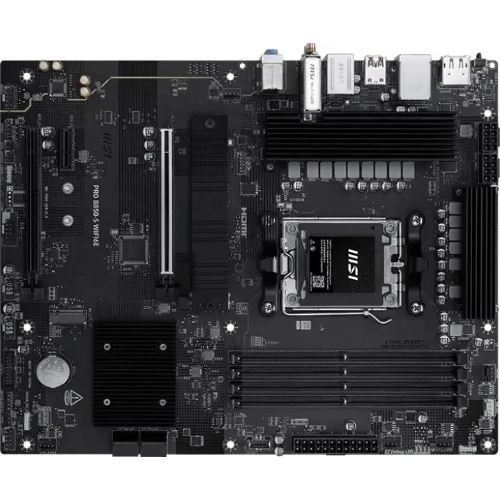 Материнская плата MSI PRO B850-S WIFI6E, AM5, AMD B850, 4xDDR5, 4xSATA, 2xM.2, 1xPCIe 4.0 x16, 1xPCIe 4.0 x4, 1xPCIe 3.0 x1, 1xDP, 1xHDMI, 1x2.5Gb LAN, Wi-Fi 6E, Bluetooth 5.3, 1xUSB-C 10Gbps, 3xUSB-A 10Gbps, 4xUSB-A 5Gbps, 3x3.5 мм, 7.1, ATX