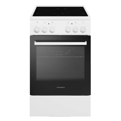 Плита электрическая Maunfeld MEC55CW07 белый, конфорок 4 шт, духовка 60 л, 50 см x 85 см x 60 см