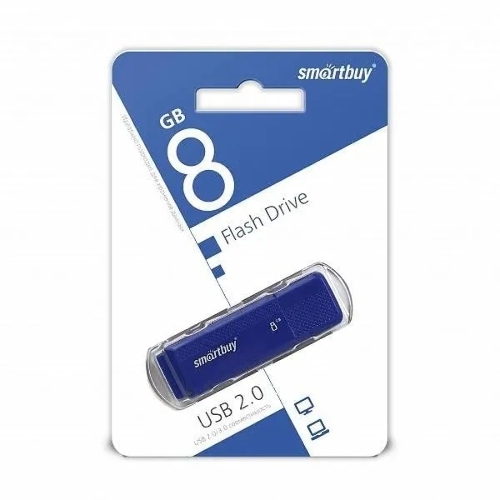 Флешка USB Smartbuy Dock Blue (SB8GbDK-B), 8Gb, USB 2.0, R/W 15/5, синий