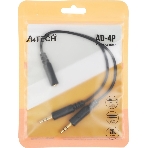 Адаптер аудио A4Tech AD-4P Jack 3.5 (f)/2xJack 3.5 (m) 0.2м. черный