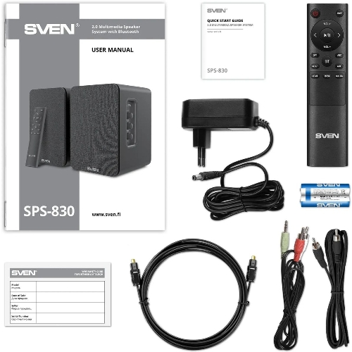 Акустическая система SVEN АС SPS-830 2.0 черный 60Вт BT