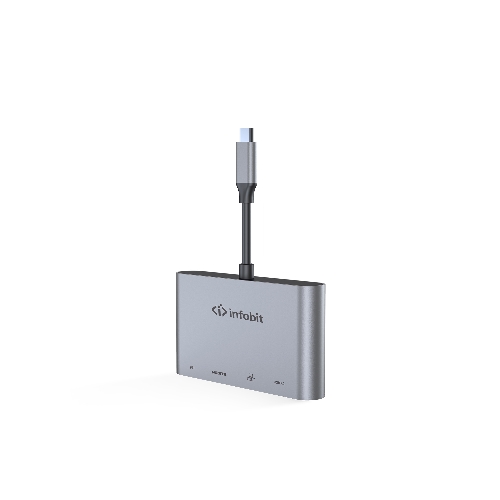 Распределитель Infobit iHub 301 3 подключения через 1 кабель USB-С
