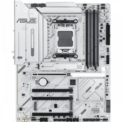 Материнская плата ASUS X870 MAX GAMING WIFI7 W, AM5, AMD X870, 4xDDR5, 4xSATA, 3xM.2, 1xPCIe 5.0 x16, 2xPCIe 4.0 x16, 1xPCIe 3.0 x16, 1xHDMI, 2xUSB Type-C (Display), 1x2.5Gb LAN, Wi-Fi 7, Bluetooth 5.4, 2xUSB-C 40Gbps, 1xUSB-A 10Gbps, 3xUSB-A 5Gbps, 4xUSB-A 2.0, 3x3.5 мм, 7.1, ATX