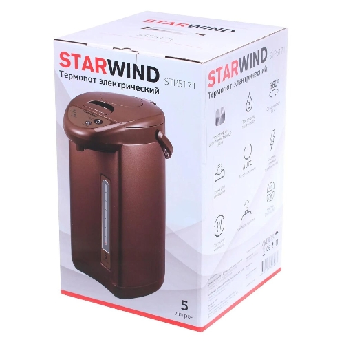 Термопот Starwind STP5171 5 л, 750 Вт, коричневый