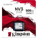 Накопитель SSD Kingston NV3, 500Gb, M.2(22x30мм), NVMe, PCIe 4.0 x4, 3D TLC, R/W 5000/3000Mb/s, TbW 160, DWPD 0.2 (60 мес)
