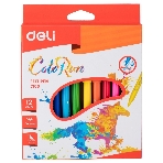 Фломастеры Deli EC10000 ColoRun, вентилируемый колпачок, 12 цветов, коробка с европодвесом