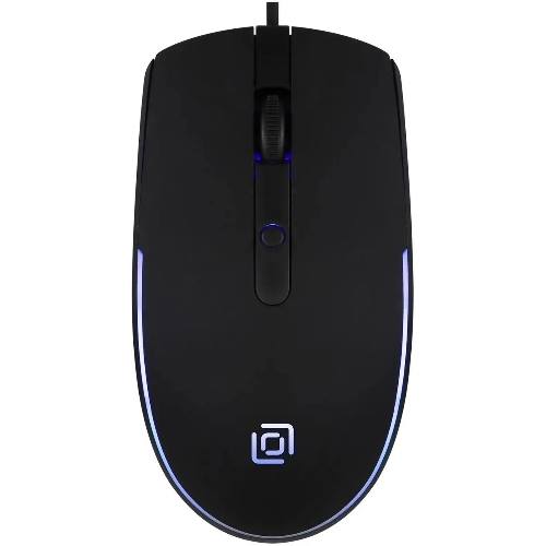 Мышь проводная Oklick 100M черный, 1600 dpi, USB, кнопки - 4