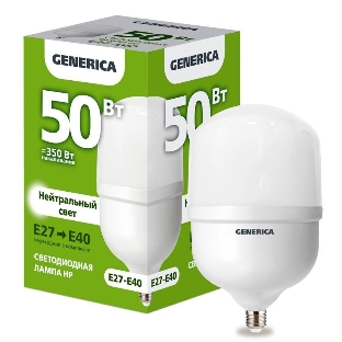 Лампа светодиодная GENERICA LL-HP-50-230-40-E27-E40-G HP 50Вт 4000К E27-E40 230В