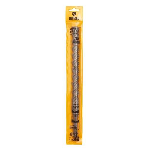 Бур по бетону Denzel двойная спираль, Cobalt W-tip, 18x310 мм, SDS PLUS