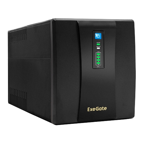 Источник бесперебойного питания ExeGate EP285490RUS SpecialPro UNB-1200.LED.AVR.EURO.RJ.USB 1200VA/750W, LED, AVR, 4 евророзетки, RJ45/11, USB, черный