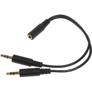 Адаптер аудио A4Tech AD-4P Jack 3.5 (f)/2xJack 3.5 (m) 0.2м. черный