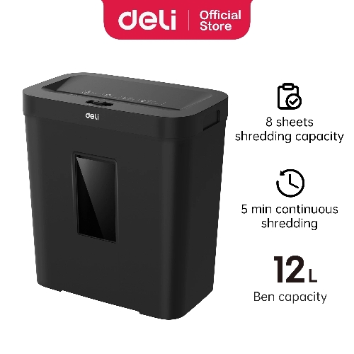 Шредер Deli ET022, черный, Р-4, 4х40, 8 Листов, 12л.