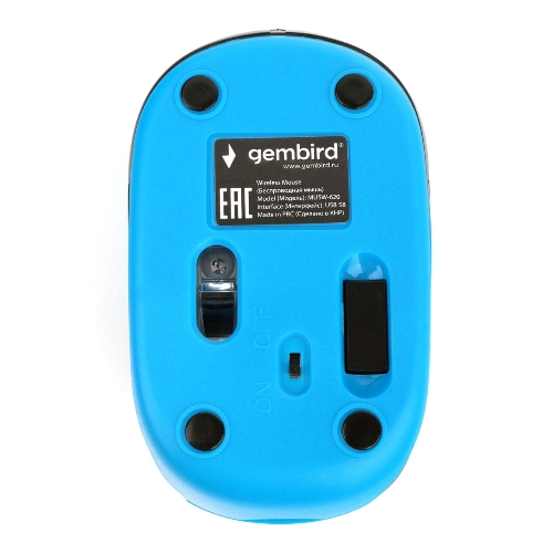 Мышь беспроводная Gembird MUSW-620 синий, 1200 dpi, радиоканал, USB, кнопки - 3