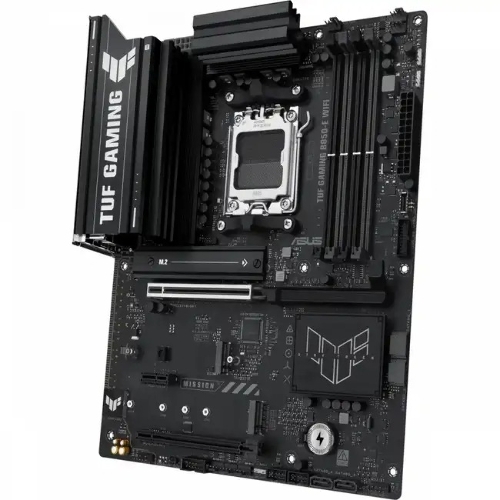 Материнская плата ASUS TUF Gaming B850-E WiFi, AM5, AMD B850, 4xDDR5, 4xSATA, 3xM.2, 1xPCIe 5.0 x16, 1xPCIe 4.0 x16, 1xPCIe x1, 1xDP, 1xHDMI, 2xUSB-C (1x10Gbps, 1x20Gbps), 3xUSB-A 5Gbps, 3xUSB-A 2.0, 1x2.5Gb LAN, Wi-Fi 6E, Bluetooth 5.3, 3x3.5 мм, 7.1, ATX