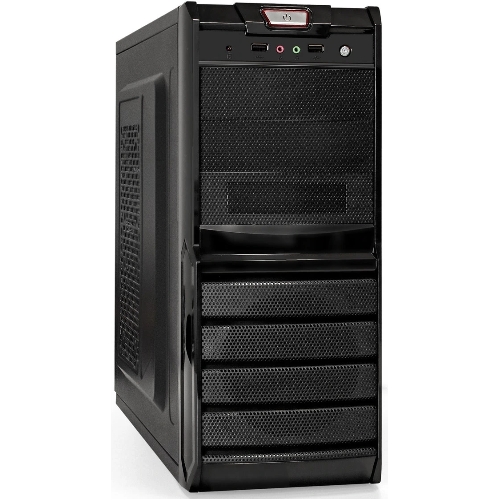 Компьютерный корпус Miditower ExeGate XP-329S-UNS450 (ATX, БП UNS450 с вент. 12см, 2*USB, аудио, черный)