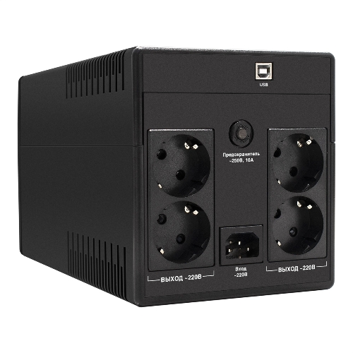 Источник бесперебойного питания ExeGate EP285490RUS SpecialPro UNB-1200.LED.AVR.EURO.RJ.USB 1200VA/750W, LED, AVR, 4 евророзетки, RJ45/11, USB, черный