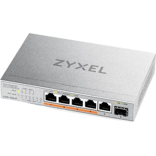 Коммутатор Zyxel XMG-105HP-EU0101F (L2) 5x2.5 Гбит/с 1SFP+ 4PoE++ 70W неуправляемый