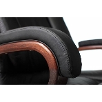 Кресло Бюрократ T-9925WALNUT/BLACK черный, кожа