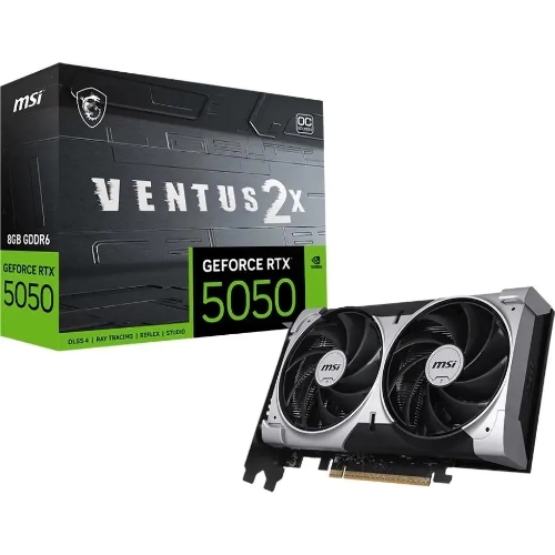 Видеокарта MSI GeForce RTX 5050 8G VENTUS 2X, NVIDIA RTX 5050, 8 ГБ GDDR6, 128 бит, PCI-e 5.0, 1xHDMI, 3xDP, 2587 МГц
