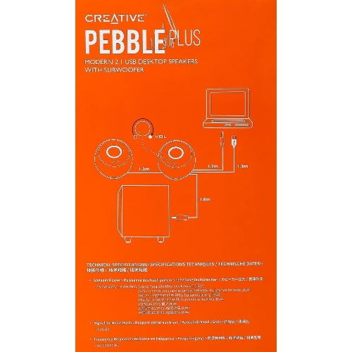 Акустическая система Creative PEBBLE PLUS 2.1 черный 8Вт