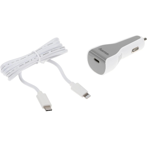 Комплект зарядное устройство Hama H-183317 3A PD для Apple кабель Apple Lightning/Type-C белый