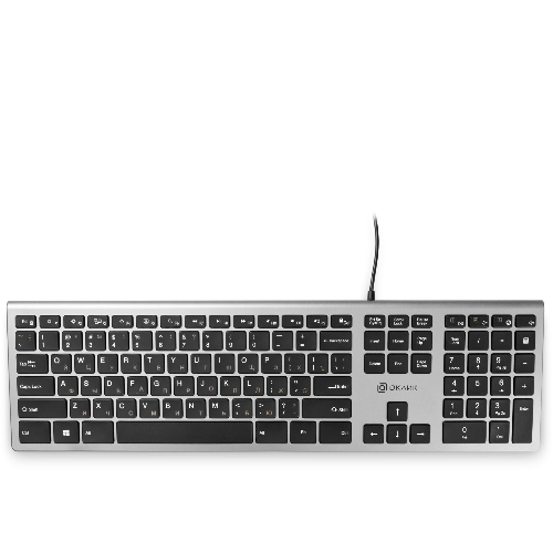 Клавиатура Oklick 890S проводная, USB Type-A, серый