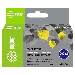 Картридж струйный Cactus CS-EPT2634 желтый (12.4 мл) для Epson Expression Home XP-600/605/700/800