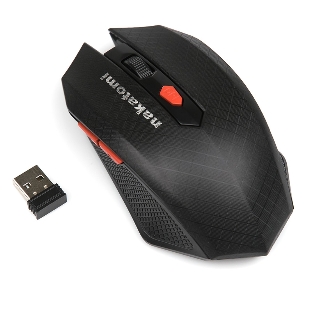 Мышь беспроводная Nakatomi MRON-08U черный, 1600 dpi, радиоканал, USB, кнопки - 6