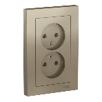 Розетка 2-м AtlasDesign без заземл. 16А в сборе шампань SchE ATN000520
