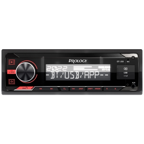 Автомагнитола Prology GT-200, 1 DIN, Bluetooth, USB Type-A, AUX, пульт ДУ