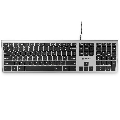 Клавиатура Oklick 890S проводная, USB Type-A, серый