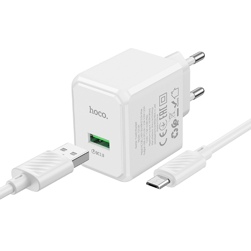 Сетевое зарядное устройство HOCO CS12Am White СЗУ 1USB 3.0A QC3.0 18W быстрая зарядка
