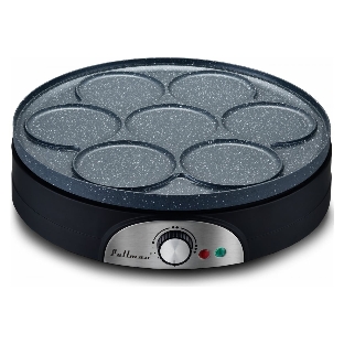 Блинница Pullman PL-1161 с двухсторонней панелью 2 в 1, 1500 Вт, диаметр 37 см на 1 блин, 11 см на 7 оладий, керамическое антипригарное покрытие