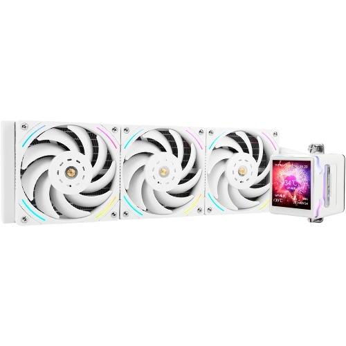 Система жидкостного охлаждения Thermalright Elite Vision 360 (360mm, LED, White, ARGB/Fans: 3x120mm, 69CFM, 27dBA, 2150RPM/Pump height 63mm, Rad thickness 27mm/S: 1700, 1200, 1851, 115X, 2011, 2066, AM5, AM4)