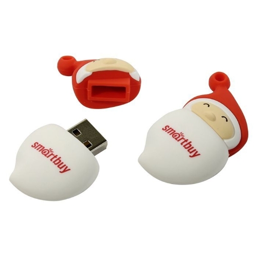 Флешка USB SmartBuy NY series Santa-A (SB16GBSantaA), 16Gb, USB 2.0, R/W 25/15, красный/белый