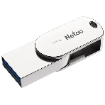 Флешка USB Netac U785C (NT03U785C-064G-32PN), 64Gb, USB 3.0/TypeC, R/W 110/45, серебристый