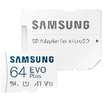 Флеш карта microSD 64Gb SAMSUNG EVO PLUS microSDXC Class 10, UHS-I, (SD адаптер) 130MB/s