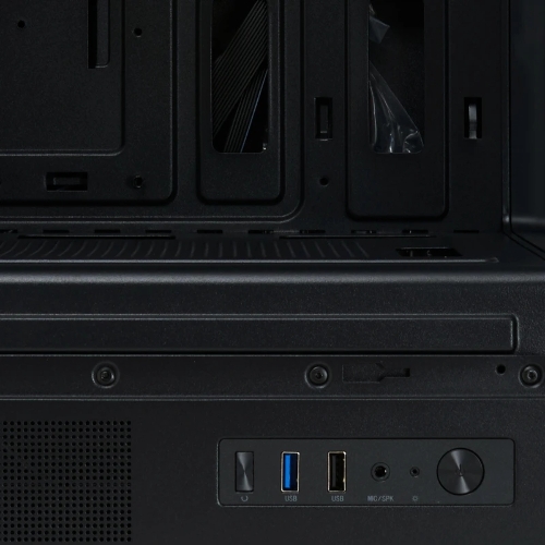 Компьютерный корпус без блока питания HSPD F510, Panoramic Mid Tower, черный, TG, 0.5 SPCC, no fans ATX, mATX, mITX 180/280/160мм 1x2.5
