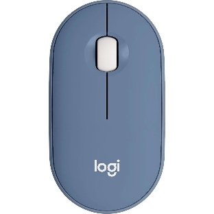Мышь беспроводная Logitech Pebble M350 синий, 1000 dpi, радиоканал, Bluetooth, USB, кнопки - 3