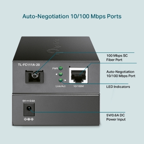 Медиаконвертер TP-Link TL-FC111A-20 WDM 10/100 Мбит/с SMB