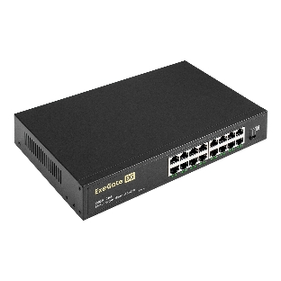 Коммутатор неуправляемый ExeGate EDGS-1016D (16-портовый гигабитный UTP 10/100/1000 Base-T, металлический корпус, с возможностью установки в стойку, с функцией энергосбережения (EEE))
