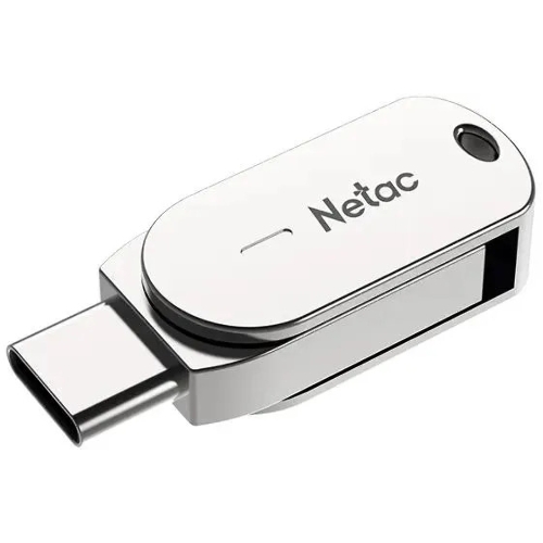 Флешка USB Netac U785C (NT03U785C-064G-32PN), 64Gb, USB 3.0/TypeC, R/W 110/45, серебристый