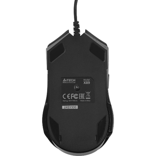 Мышь проводная A4Tech X89 Maze черный, 2400 dpi, USB, кнопки - 8
