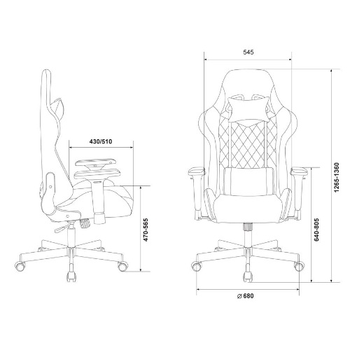 Кресло игровое Бюрократ VIKING 7 KNIGHT B FABRIC черный текстиль/эко.кожа крестовина металл/пластик