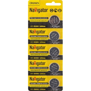 Элемент питания Navigator NBT-CR2025-BP5, 3 В