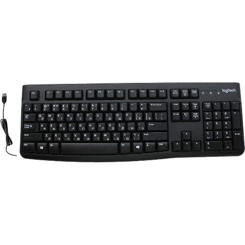 Клавиатура проводная Logitech K120 for business, USB черный (неоригинальная гравировка)