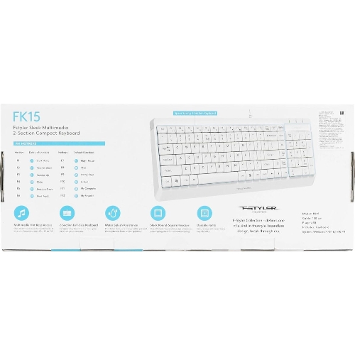 Клавиатура проводная A4Tech Fstyler FK15, USB, белый