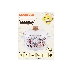 Кастрюля Appetite 1RD201М Roses с крышкой, эмалированная сталь, цилиндрическая 4 л
